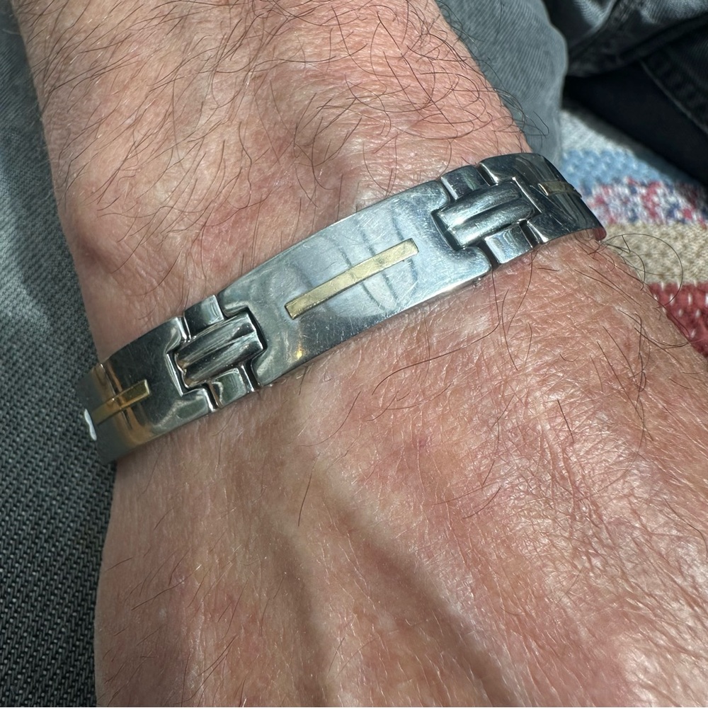 OR Stainless Steel & 14k Inlay Bracelet